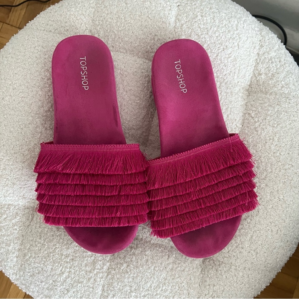 Topshop Fringe Slides